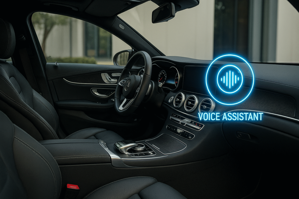 Asystent głosowy w samochodzie luksusowym